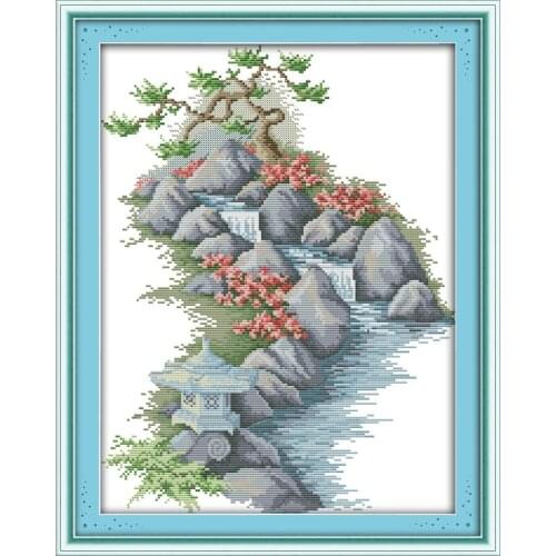 Well-proportioned cross stitch kit landscape18ct 14ct 11ct count printed canvas stitching embroidery DIY handmade needlework