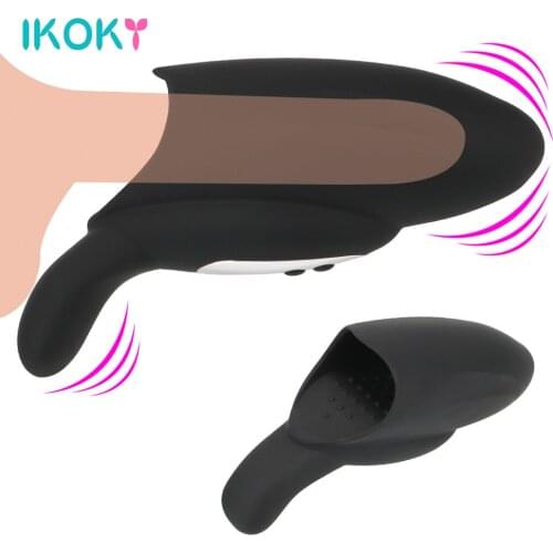 IKOKY 10 Speed Penis Pump Vibrator Delay Lasting Trainer Sex Toys for Men Penis Dildo Testicles Double Vibrating Massager