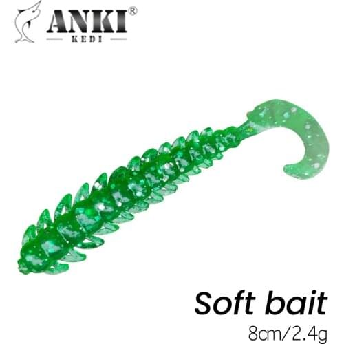 ANKI KEDI 80cm 2.4g Artificial Lures Unique Annelid Worm With Vibrating Fins For Microjig Fishing Of Perch And Trout