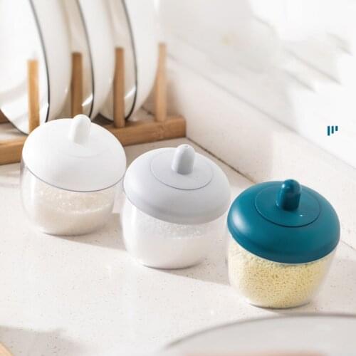 Seasoning Box Spices Jar Container Salt Storage Container for Kitchen Supply Sugar Bowl With Spoon Lid