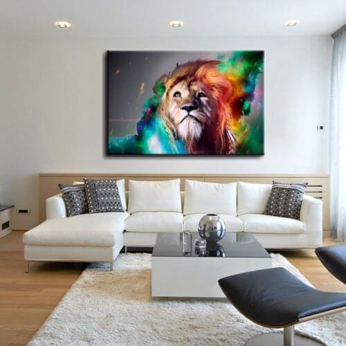 Hot Colorful Lion Art Wall Art Painting Abstract Picture Print Canvas Animal Photo For Home Decor Artwork Office Decoration Gift