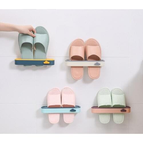 Creative Decorative Wall-mounted Shoe Rack Slipper Holder Towel Organizer for Bathroom