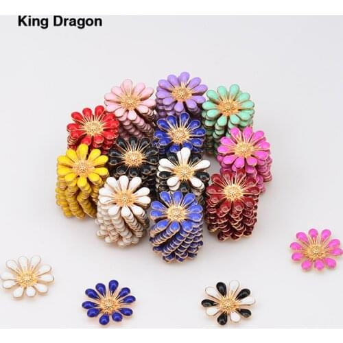 Daisy Rhinestone Embellishment Used As Hairbow Center Or Nail Art Decoration Flat Back 18MM 10PCS/Lot Gold Color KD567