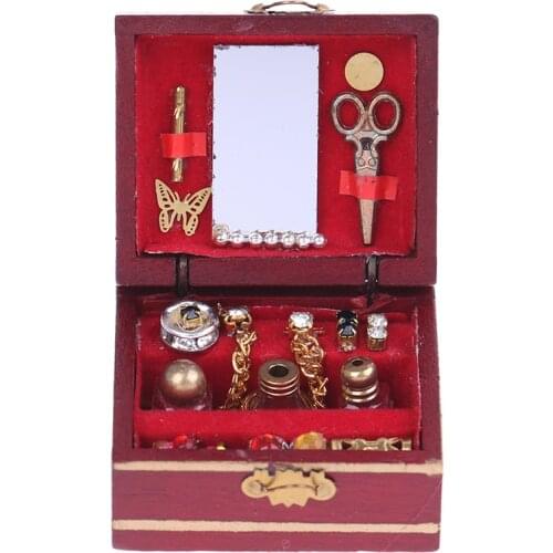Mini Jewelry Box Model Dollhouse Miniatures 1:12 Accessories Children DIY Miniatures Doll House Furniture Toy House
