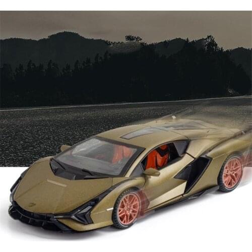 1/24 Alloy DieCast SIAN FKP 37 Model Toy Car Simulation Sound Light Pull Back Collection Toys Vehicle For Children Gifts
