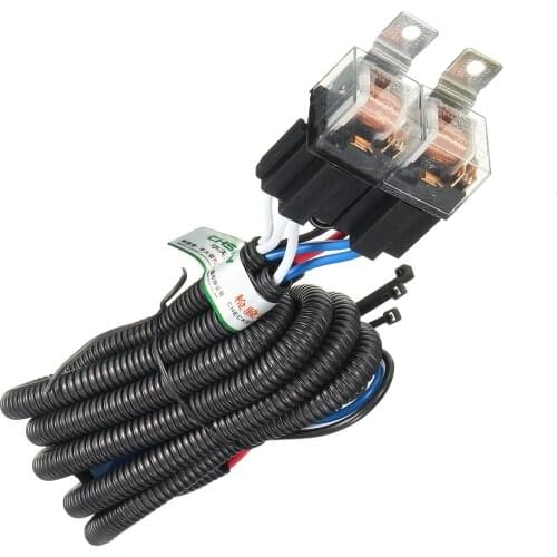Wiring Harness Kit 12V H4 Negative-Switched LED Headlight/Lamp Bulb Relay Wiring Harness Plug Kit Auto Accessories