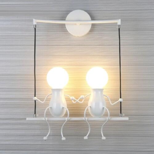 Kids room Lucky doll Wall light sconce for Bedroom Stairs Balcony little man indoor LED wall Lamp kids lighting Mirror Light