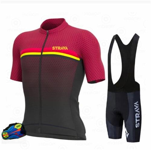 New Maillot Ropa Ciclismo Cycling Jersey Set Jersey Men STRAVA Zipper Cycling Jersey Apparel Quick Bicycle Jersey Sportswear