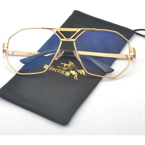 Oversize Square Sunglasses Women Fashion Flat Top Gradient Glasses for Men Vintage Metal Transparent Male Driving Goggles UV NX