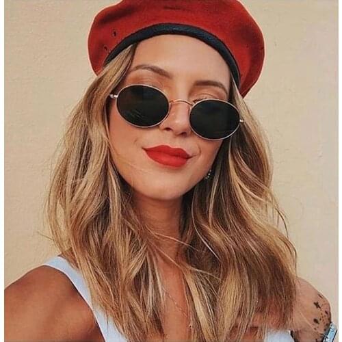 HKNA Retro Oval Sunglasses Women 2021 Luxury Brand Eyeglasses Women Retro Metal Round Glasses Women/Men Gafas De Sol Hombre