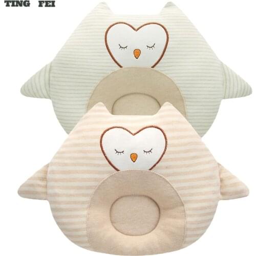 Embroidered Cartoon Infant Pillow Baby Stereotyped Pillow Newborn Anti-eccentric Head Plus Cotton Groove Pillows