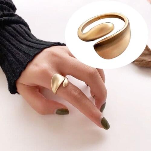 Simple Open Rings For Women Gold Color 2020 Fashion Korean Street Girl Wedding Rings Adjustable Knuckle Finger Jewelry Jewelry