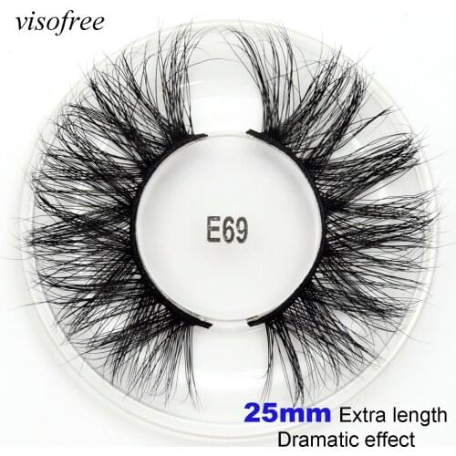 Visofree 8D Eyelashes 25mm Mink False Eyelashe Fluffy Soft Eyelash Dramatic Makeup Lashes Mink Lash Natural Long E69