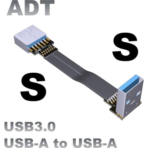 ADT-Link FPV USB 3.0 A type to A type Male Female Foldable Axial Elbow Ultra-thin Flat Extension Cable For PC AV HDTV LCD FFC 3D