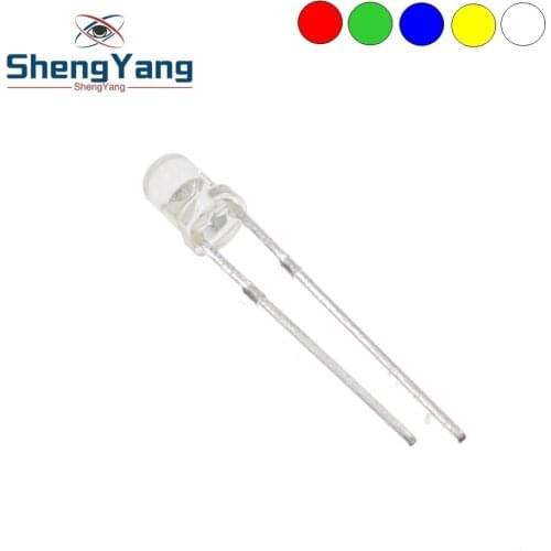 5Colors x20pcs =100pcs F3 Ultra Bright 3MM Round Water Clear Green/Yellow/Blue/White/Red LED Light Lamp Emitting Diode Dides Kit