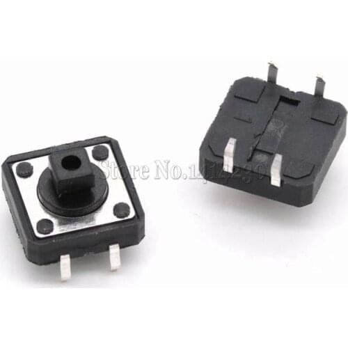 100PCS Tactile Push Button Switch Momentary 12*12*7.3MM Micro switch button DIP Square head