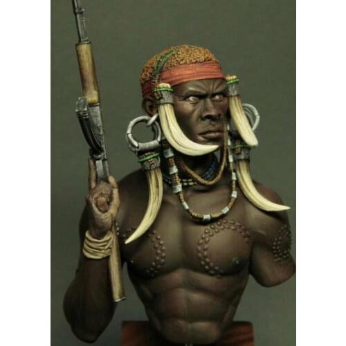 Unassambled 1/10 ancient warrior bust man Resin figure miniature model kits Unpainted