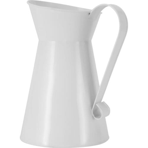 Vintage Tall Shabby Chic Cream Vase Enamel Pitcher Jug Wedding Home Decor Retail