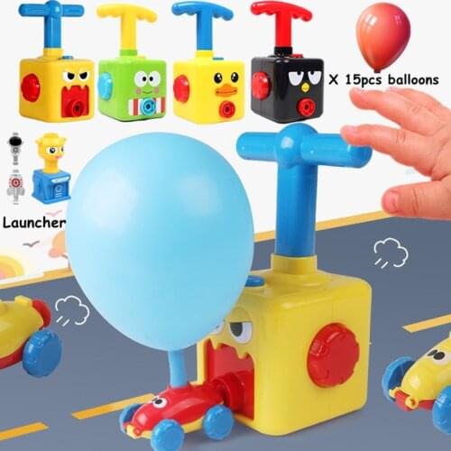 NEW Power Balloon Launch Toy Tower Science Experiment Air Flying Inertial Power Balloon Car Toys Launcher for Children Gift