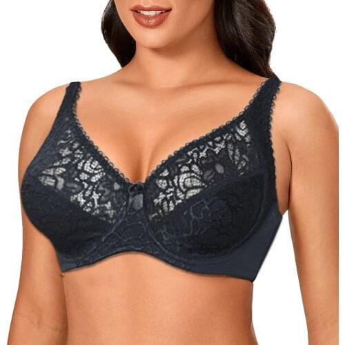 Bra For Women Underwire Perspective Bra Sexy Women Underwear Lace Lingerie Brassiere BH Top Plus Size A B C D DD E F Cup