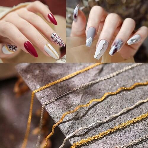 1 Pc Gold 3D Nail Sticker Lines Strip Silver Line New Wave Strip Nail Art Decoration DIY Design Manicure Set for Nails