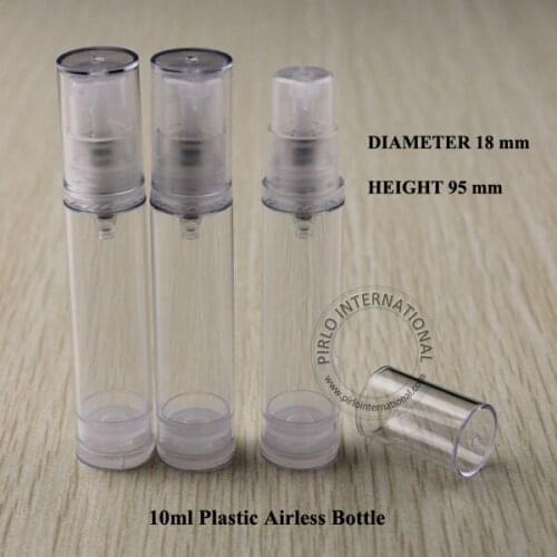 10ml PS Airless Cream Lotion Pump Spray Bottle Containers Split Charging Bottles Cosmtic Packaging Skin Milk Jars 50pcs/lot