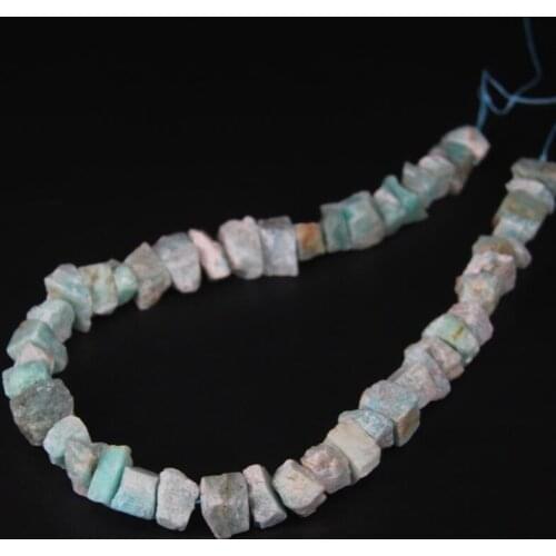 15.5"/strand Raw Peru Amazonite Freeform Nugget Chips Loose Beads,Natural Blue Roug Gems Stone Gravel Pendants Jewelry Making