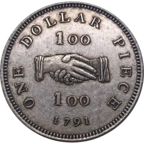 1791 Africa British colony Sierra Leone Company 100 One Dollar Piece Metal Cupronickel Plated Silver Copy Souvenir Coin