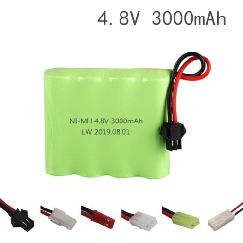 20pcs 3000mah 4.8v Rechargeable Battery For Rc toys Car Tank Robot Gun NiMH Battery AA 4.8v 2400mah Batteries Pack For Rc Boat