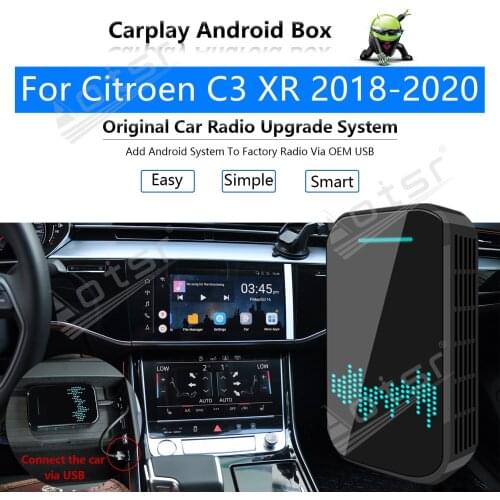 32GB For Citroen C3 XR 2018 - 2020 Car Multimedia Player Android System Mirror Link GPS Map Apple Carplay Wireless Dongle Ai Box
