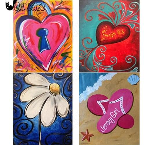 Heart Shaped Diamond Painting Color Cross Stitch Embroidery Geometry 5D Diy Mosaic Kit Inlaid Craft Gift Design Home Decoration