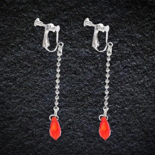 Anime Cosplay Hunter×Hunter Kurapika Earrings Ear Clip Metal Water Drop Trendy Unisex Fashionable Earring Show Temperament