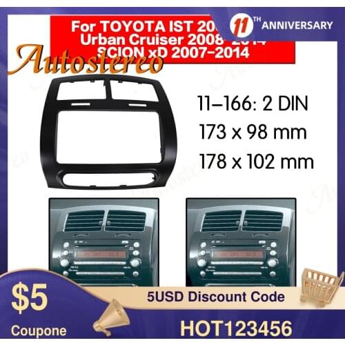 Car Fascia Dash Kit Panel Frame for Toyota IST 2007-2010 Interface Dash CD Panel Trim Installation Kit