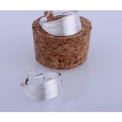 Macrame shiny artistic silver plated earrings 925 jewelry for women silver earrings EMUPOIQU