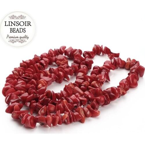 1Strand Approx.80cm/31.5" Dia 5-8mm Irregular Natural Red Coral Chips Stone Loose Spacer Beads for Bracelet Jewelry Making F1835