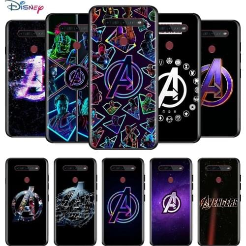 Marvel Avengers A Logo For LG K92 K71 K62 K61 K52 K51S K50S K42 K41S K40S K31 K30 K22 Soft TPU Silicone Black Cover Phone Case