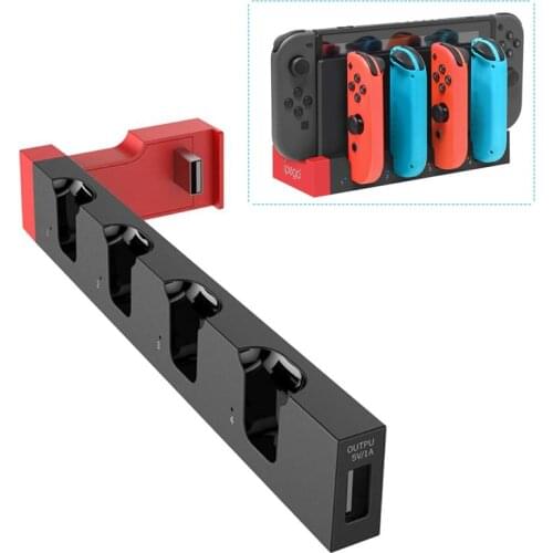 Charging Dock Base Station with Individual LED Indicator for Nintendo Switch Console JoyCon Controllers Support 1-4pcs Joy Con