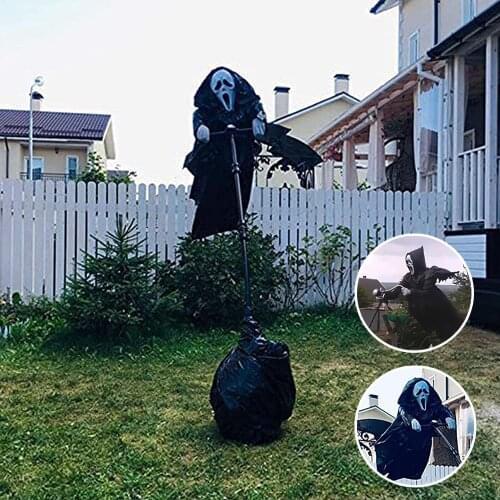 Halloween Ghostface Scream Scarecrow Decoration Garden Unique Scary Hanging Grimace Skull Ghost Ornaments Garden Decor Dropship