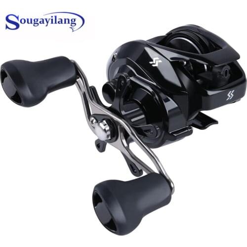 Sougayilang New Arrived Low Profile Baitcasting Fishing Reel 12+1BB 7.2:1 Smooth Powerful Saltwater Freshwater Fishing Wheel
