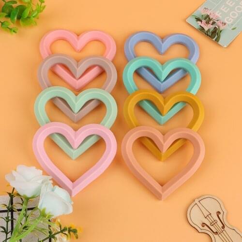 Kovict 10/20pcs Heart Silicone Beads BPA Free Baby Charm Teether Necklace Food Grade Silicone DIY Jewelry Making Accessories