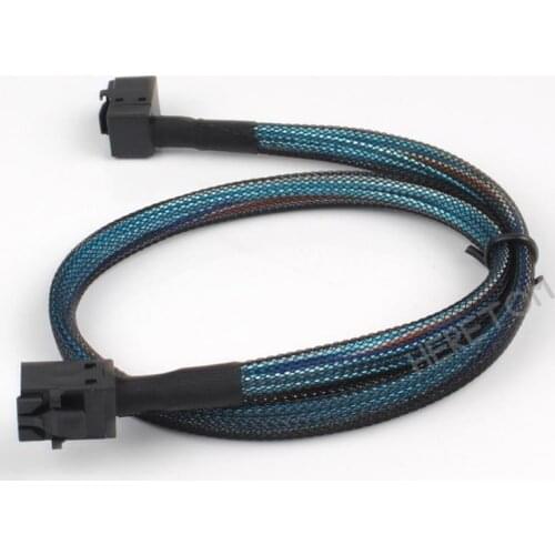 Mini sas SFF-8643 data cable to SFF 8643 90° Right Angle Connector Rable SAS 50cm