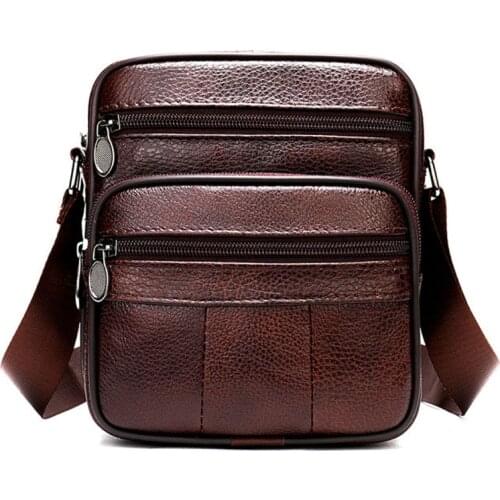 BOLEKE Original design crazy horse skin men shoulder Messenger bag leisure cowhide retro multi-purpose bag leather bag