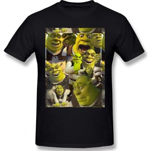 Men Shrek Comedy Film Comfortable T-Shirt Faces Pure Cotton Tees Harajuku TShirt