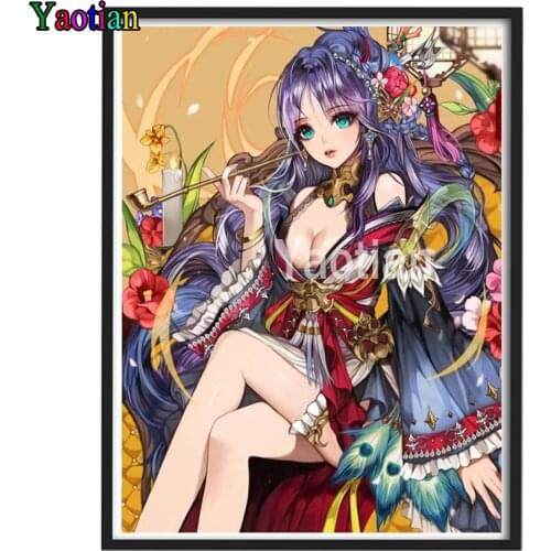 5D DIY Diamond Painting Kit Japanese cartoon pretty girl Full Square/ Round Drill Diamond Embroidery Cross Stitch Mosaic Handmad