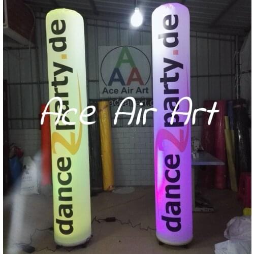 Free logo Inflatable column tube,inflatable color advertise LED pillar and dj booth backdrop with base fan for Germany