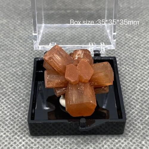 Natural aragonite quartzo cristal spero pedra cluster nepheline espaço cura pedras naturais e minerais box size 35*35*35mm