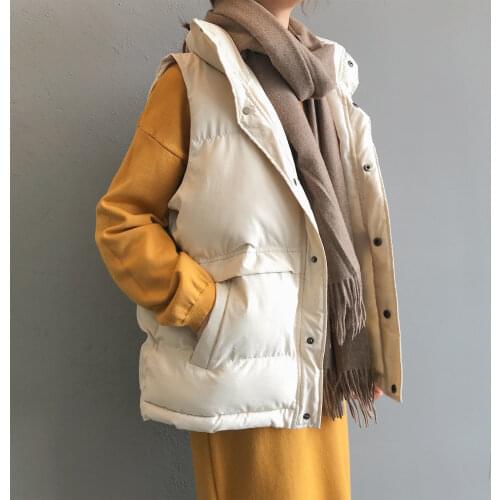 Autumn Winter Cotton Padded Clothes Womens Short Vest Wear New Versatile Korean Loose Cotton Padded Jacket Vest Clothes Women