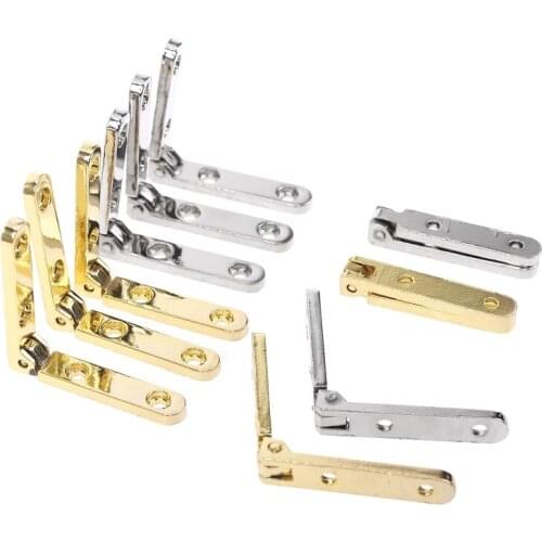 10Pcs/Bag 90 Degree Hinges Zinc Alloy Seven-letter Spring Hinge for Wooden Box Gift Wine Jewellery Case Cabinet Hardware