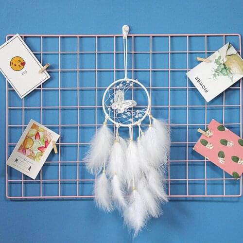 Dream Catcher Wind Chimes Pendant White Butterfly Wall Hanging Decorations Girl Room Decoration Girlfriend Birthday Gift
