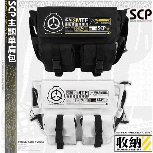 Anime SCP Foundation Mobile Task Forces Casual Satchel Shoulder Bag Fashion Women Men Student Schoolbag Messenger Bag Cosplay